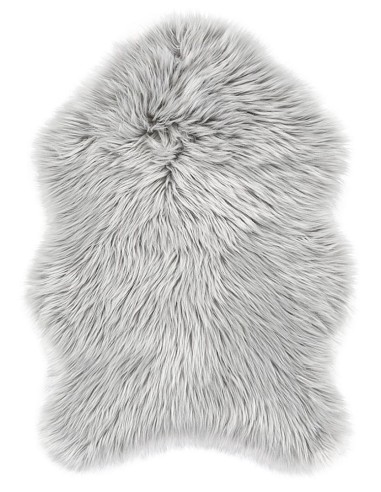 Еко кожа килимче с дълъг косъм в сив цвят 55x80см.-2
