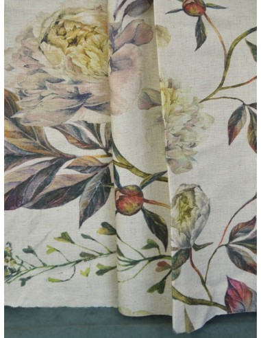 2бр. Готови плътни завеси в слонова кост с десен жълти цветя 1.80x2.50м.-2