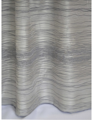 Плат за плътна завеса на сива основа с хоризонтални вълнообразни  райета-1