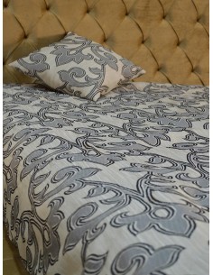 Шалте с възглавница в черно, бяло и сив дизайн 160x220см.-1