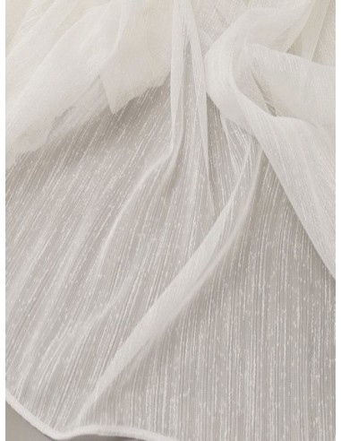 Плат за тънко перде в цвят слонова кост-3