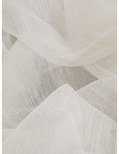 Плат за тънко перде в цвят слонова кост-4