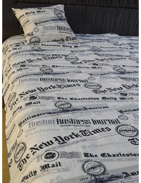 Комплект шалте за единично легло с надписи и възглавница 130x240см.-1