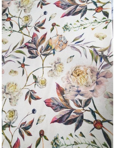 2бр. Готови плътни завеси в слонова кост с десен жълти цветя 1.80x2.50м.-3