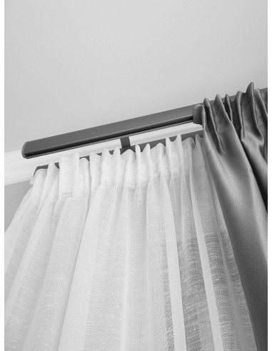 Изчистена прозрачна материя за перде в мек бял цвят-4