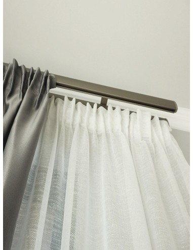 Едноцветни платове за тънки ленени пердета в слонова кост-3