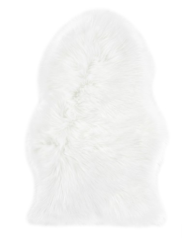 Бяло килимче от еко кожа с дълъг косъм 55x80см.-2