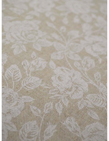 Покривка за маса с тефлоново покритие в бежов цвят на малки по-светли розички-2