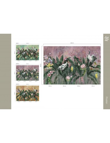 Фототапет ADAWALL AMAZON POSTER с жерави и палмови листа-4