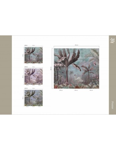 Фототапет ADAWALL AMAZON POSTER с палми и лебеди-4