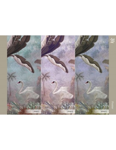 Фототапет ADAWALL AMAZON POSTER с палми и лебеди-3