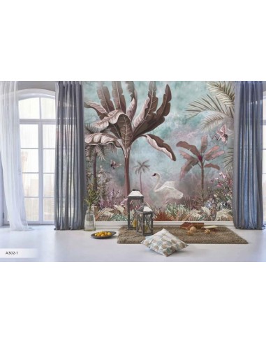 Фототапет ADAWALL AMAZON POSTER с палми и лебеди-2