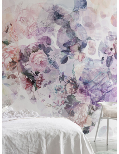 Фототапет с лилави и розови божури-1