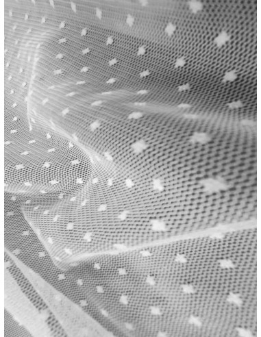 Готово перде в бял цвят на малки точки 7.50x2.50м.-3