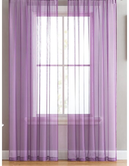 Готово перде от воал в бледо лилав цвят 5.50x2.36м.-1