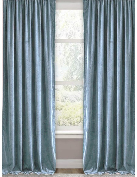 Плат за плътна завеса в светло син нюанс-1