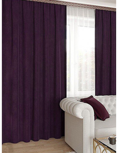 Текстил за плътна завеса в тъмно лилав цвят-1