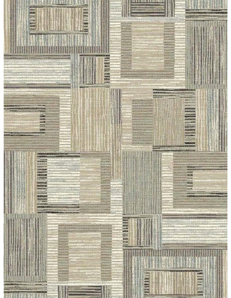 Светъл килим в беж и кафяво с квадратна шарка 160x230см.-2