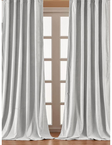 Готова мека плътна завеса в светло сив цвят 2.50x2.50м.-1