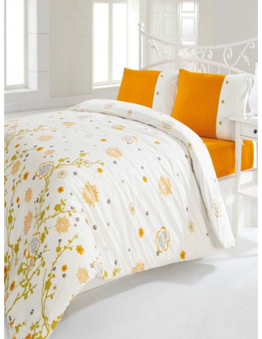 Единичен спален комплект Sunny Issimo в жълто и бяло-1