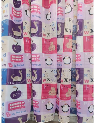 Готово детско перде с динозавърчета и пингвини 5x2.50м.-2