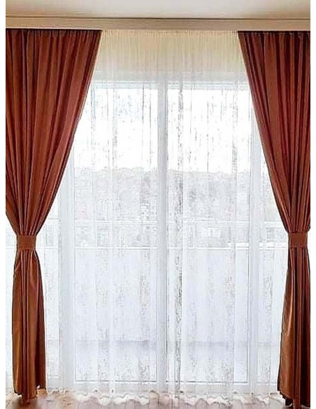 Мрежеста тюлена материя в слонова кост-4