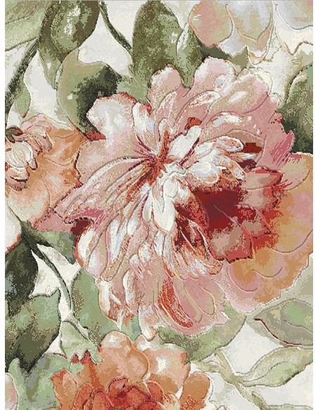 Килим с големи розови божури 160x230см.-1