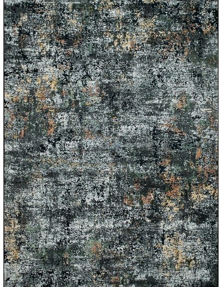 Килим на черна основа с тюркоазени и оранжеви нюанси 160x230см.-1