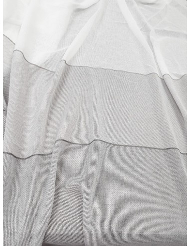 Готово перде в сиво и бяло на райе 6x2.50м.-2