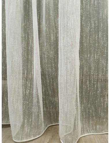 Плат за тънко перде в цвят слонова кост-5