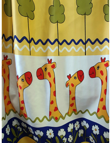 Готова детска жълта плътна завеса с жирафи 3.00x2.50м.-1