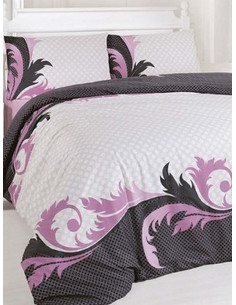 Единичен спален комплект с лилави орнаменти Issimo Miranda-1