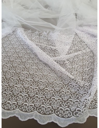 Готово бяло перде с широк бордюр от бродерия 1.70x2.50м.-2