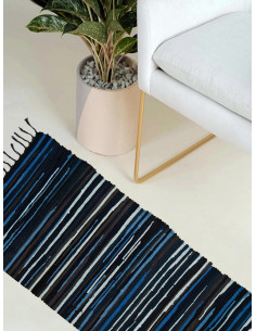 Памучен килим в дънково син меланжиран цвят 60x120см.-1