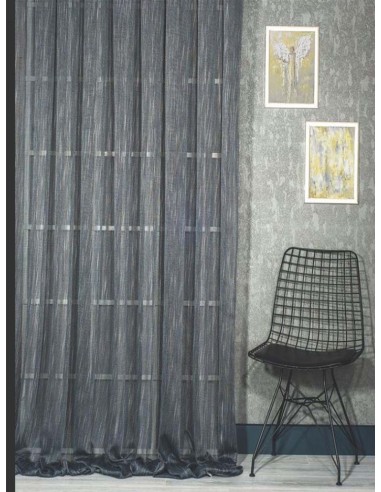 Прозрачна мрежа с ленена структура в тъмен и светъл сив нюанс-2