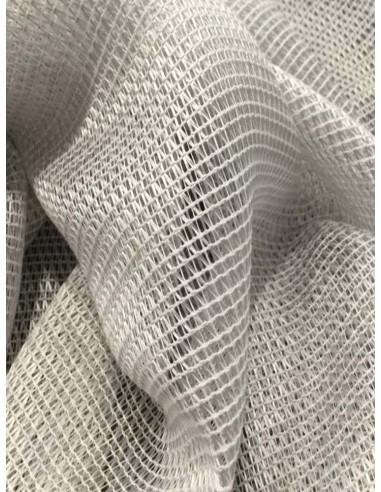 Прозрачна мрежа с ленена структура в тъмен и светъл сив нюанс-3