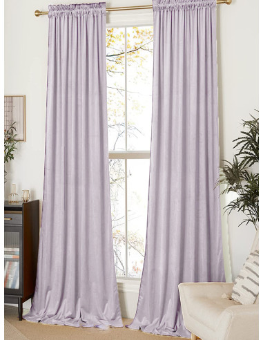 Мека плътна завеса в бледо лилав цвят-1