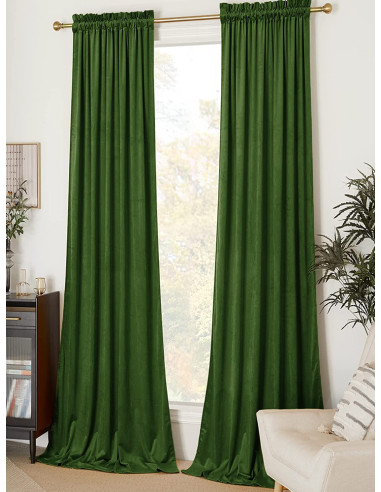 Плътна мека завеса в тъмно зелен цвят-1
