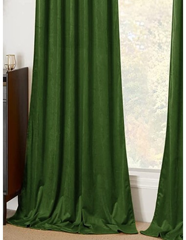 Плътна мека завеса в тъмно зелен цвят-2