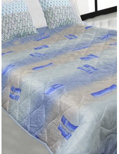 Капитонирано шалте от креширана материя в сини нюанси 215x240см.-1