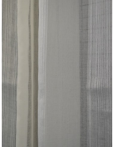 Тънко прозрачно перде с вертикални линии в бял цвят-4