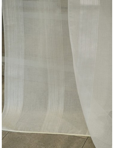 Тънко прозрачно перде с вертикални линии в цвят екрю-2