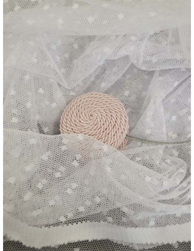 Платове за тънки пердета на точки в бял цвят-2