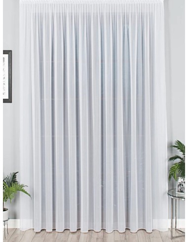 Плат за тънко перде от бял воал-3