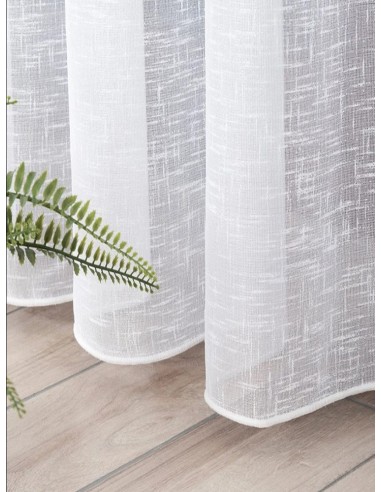 Изчистена прозрачна материя за перде в мек бял цвят-2