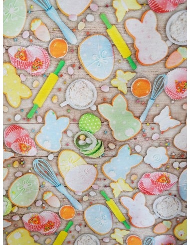 Великденски тишлайфер с яйца и зайчета 40x135см.-2