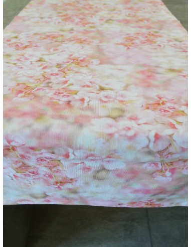 Пролетен тишлайфер за маса със светло розови цветя 40x135см.-4