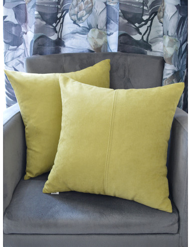 Комплект декоративни възглавници в жълто-зелен цвят-1