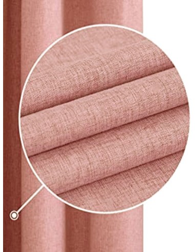 Плътна завеса с ленена структура в розов нюанс-3