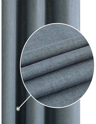 Плътна завеса в дънков цвят имитираща лен-2